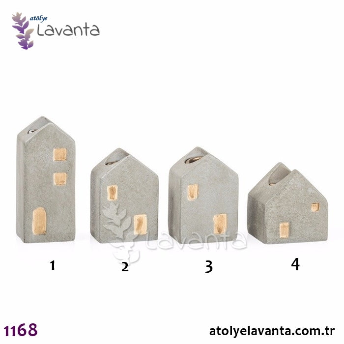 Dörtlü Ev Mumluk Silikon Kalıbı