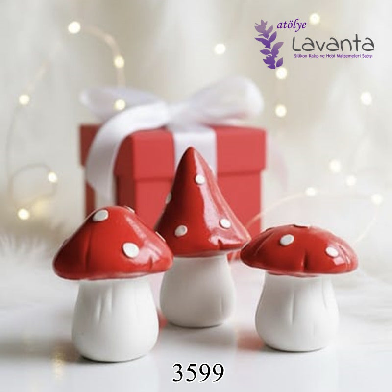 3'lü Mantar Set Mum Kalıbı