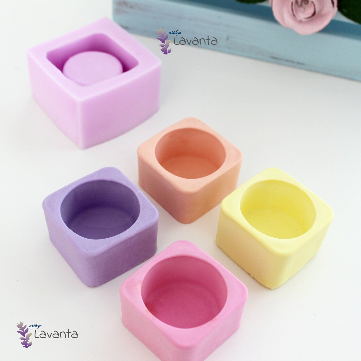 Kare Tealight Mumluk Silikon Kalıbı