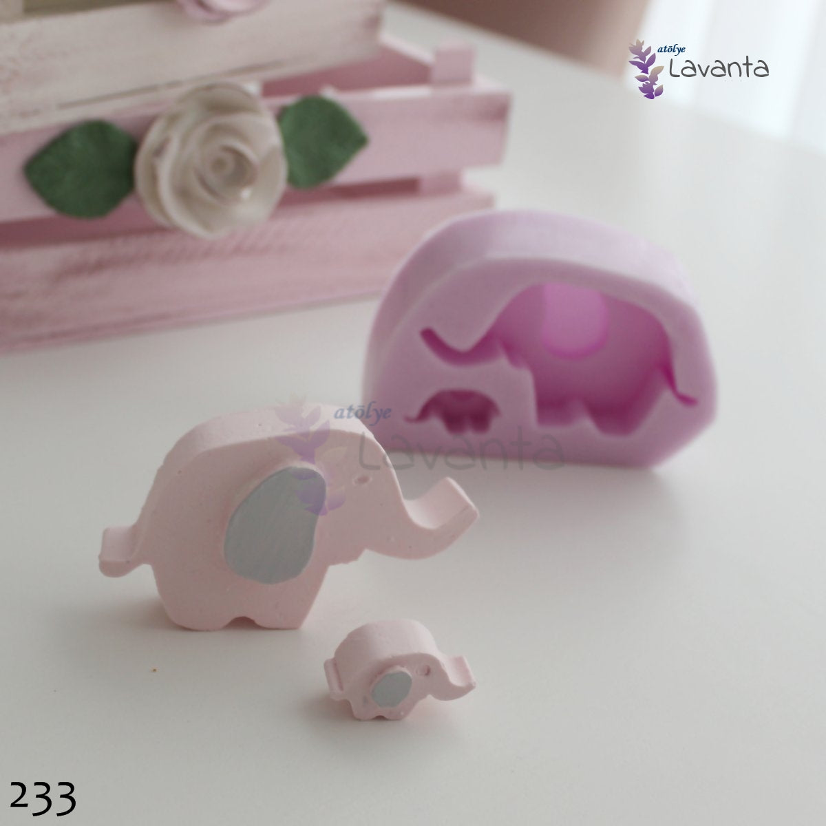 Anne ve Yavru Fil Silikon Kalıbı