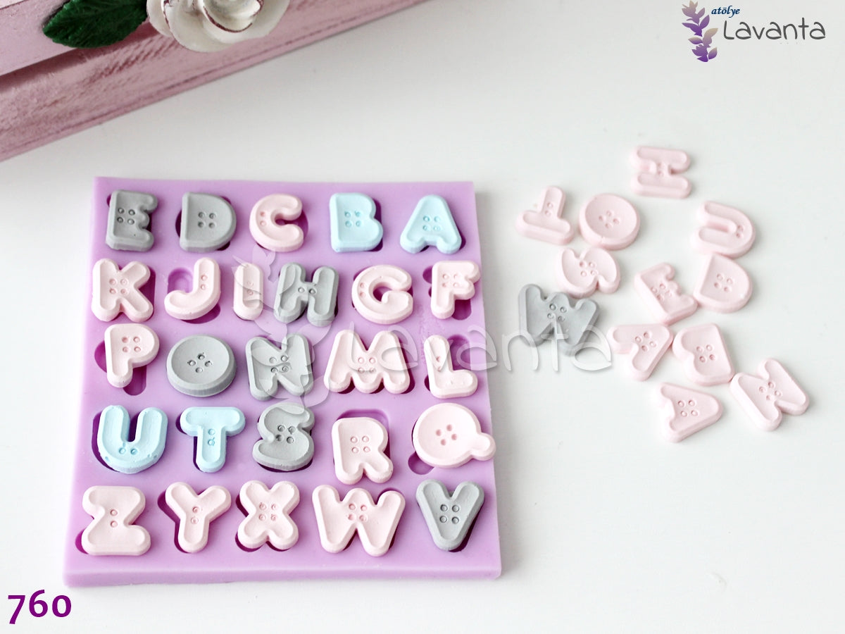 Düğme Harfler Silikon Kalıbı