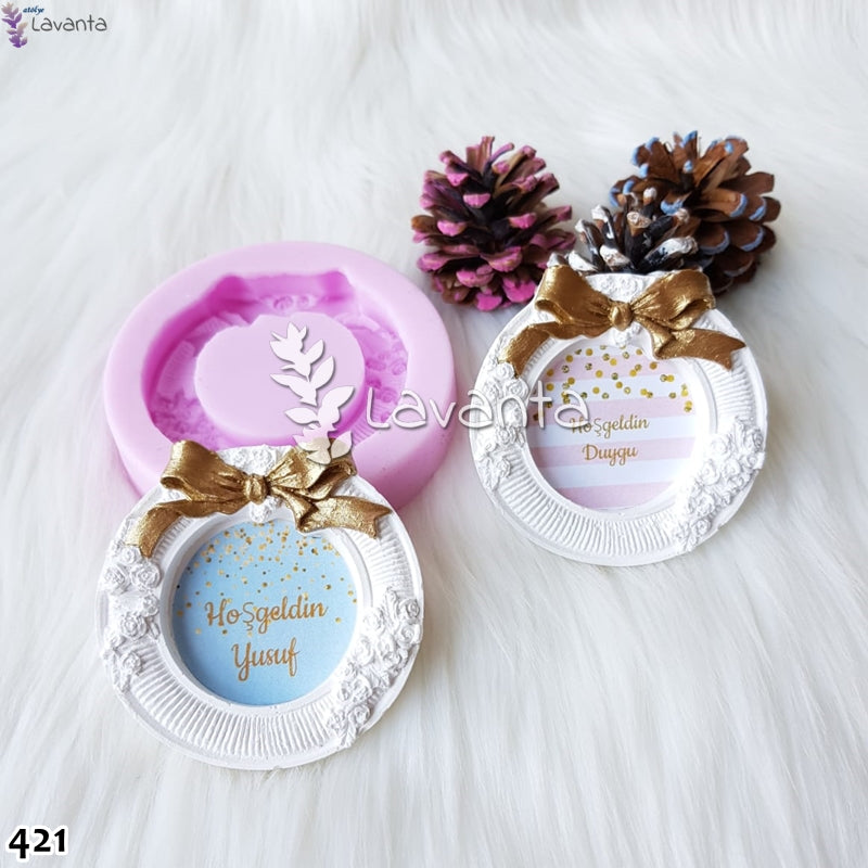 Fiyonklu Vintage Çerçeve Silikon Kalıbı