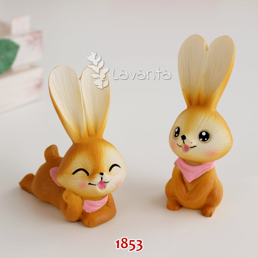 Fularlı Tavşanlar Biblo Silikon Kalıpları