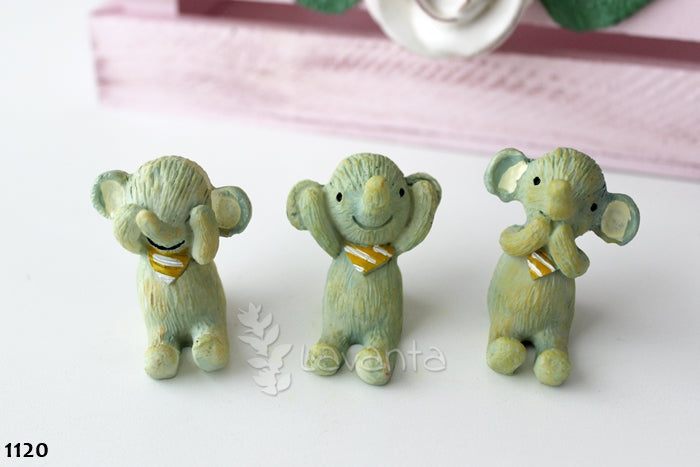 Görmedim Duymadım Bilmiyorum Fularlı Fil Seti Silikon Kalıbı