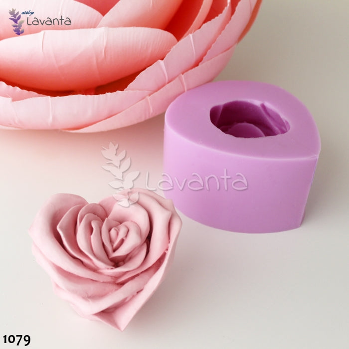 Kalp Gül Silikon Kalıbı