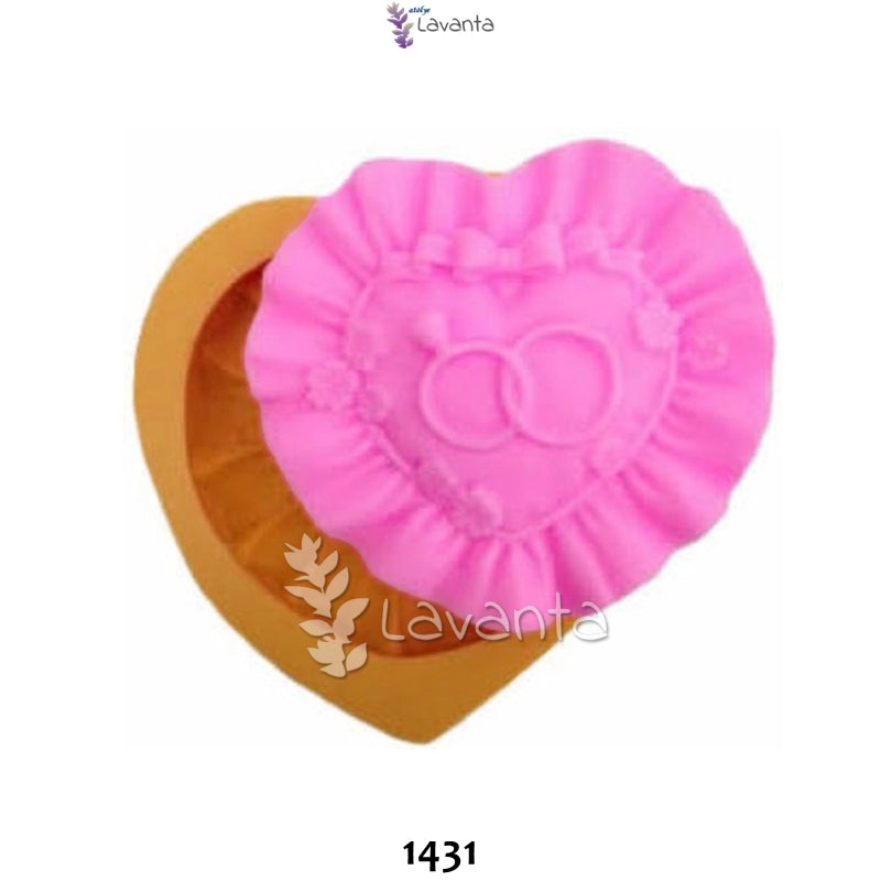 Kalp İçinde Alyanslar Silikon Kalıbı