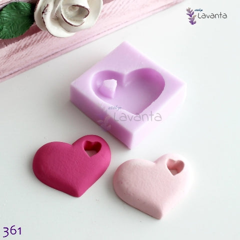 Kalp İçinde Kalp Silikon Kalıbı