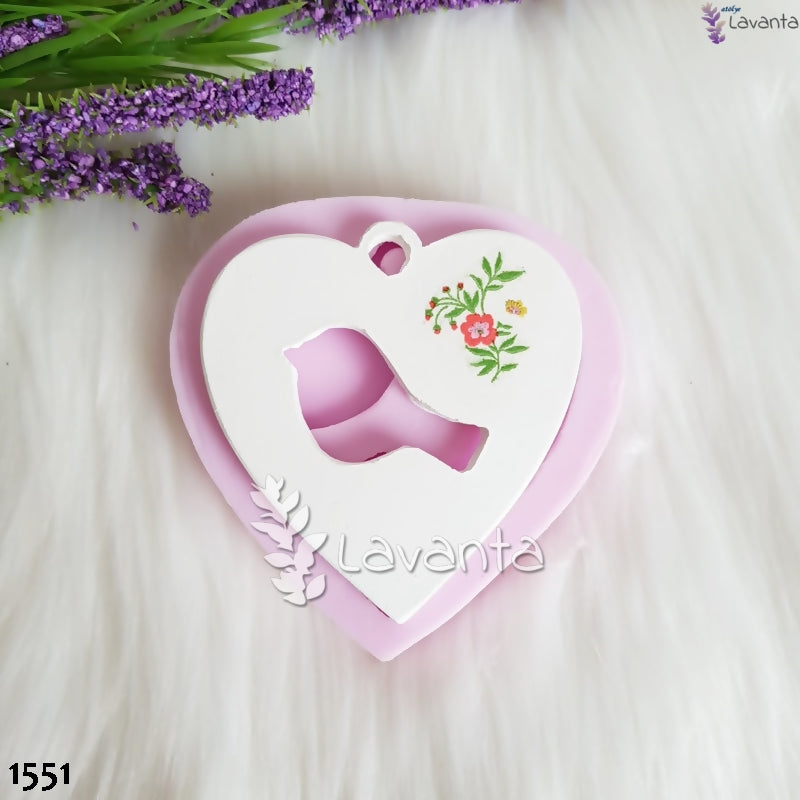 Kalp İçinde Kuş Kokulu Taş Kalıbı