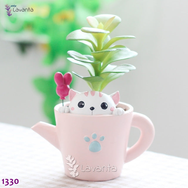 Kedili Saksı Silikon Kalıbı