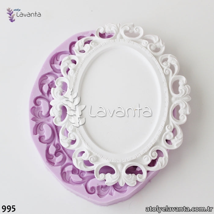 Kıvrımlı Orta Boy Çerçeve Silikon Kalıbı