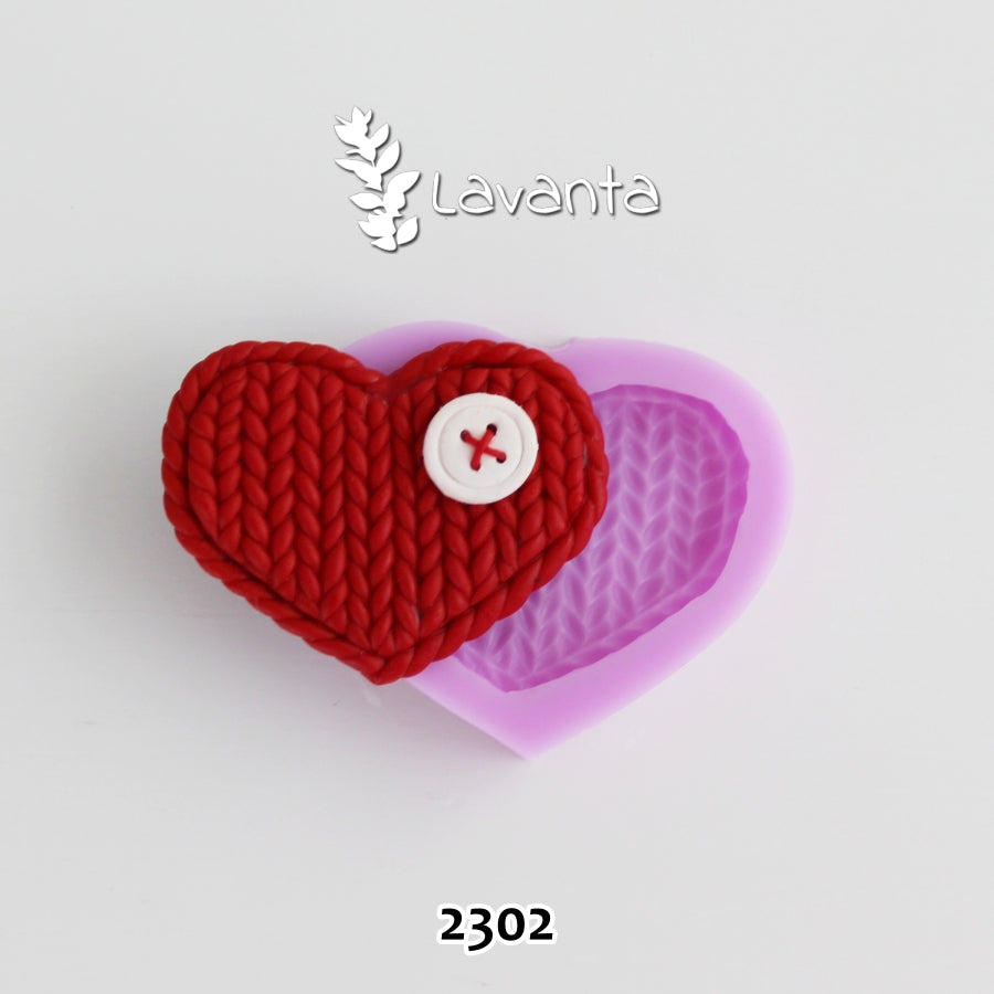 Küçük Örgülü Kalp Silikon Kalıbı