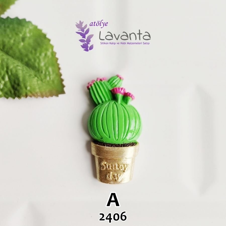 Magnetlik Saksıda Kaktüs Kalıbı