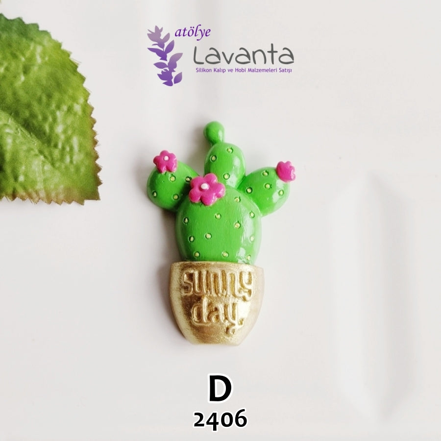 Magnetlik Saksıda Kaktüs Kalıbı