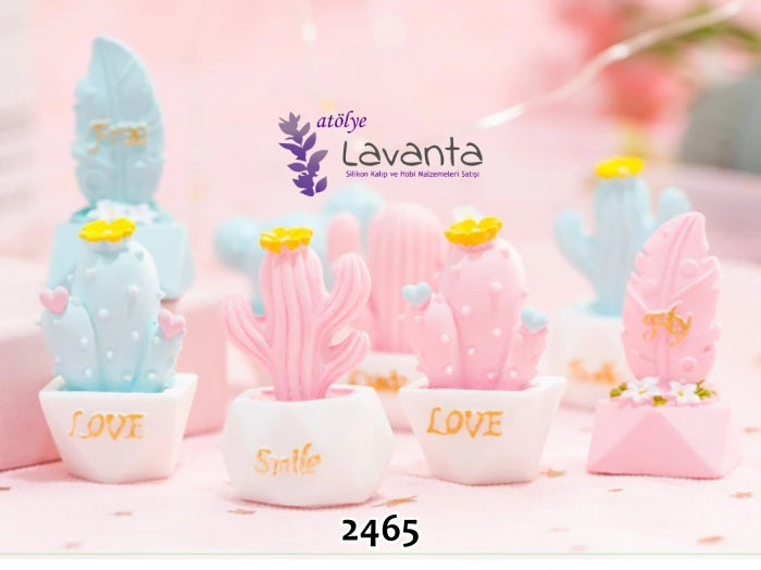 Minyatür Saksıda Kaktüsler Silikon Kalıpları