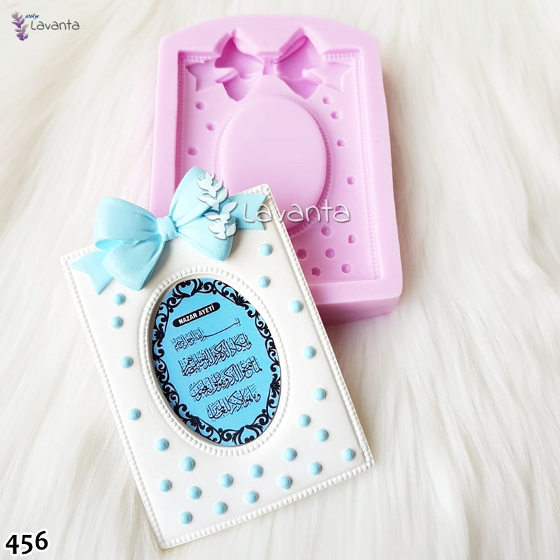 Puantiyeli Fiyonklu Dikdörtgen Çerçeve Silikon Kalıbı