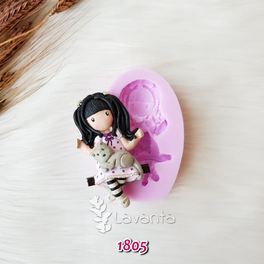 Salıncaktaki Gorjuss Kız Kokulu Taş Kalıbı