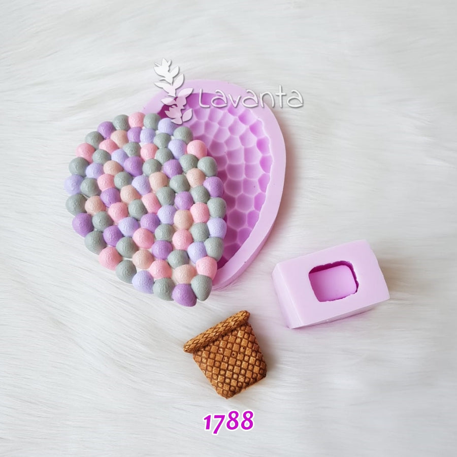 Sepetli Uçan Balon İkili Set Kokulu Taş Pano Kalıbı