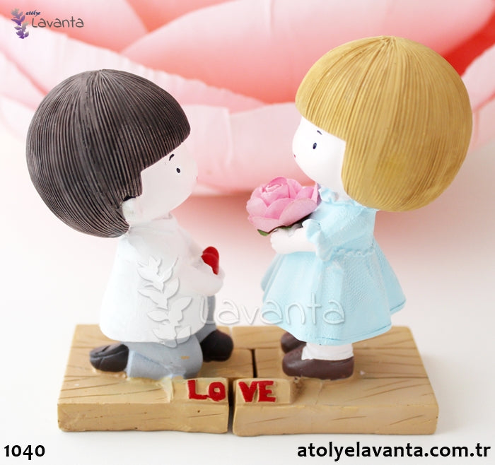 Sevgililer İkili Biblo Silikon Kalıbı