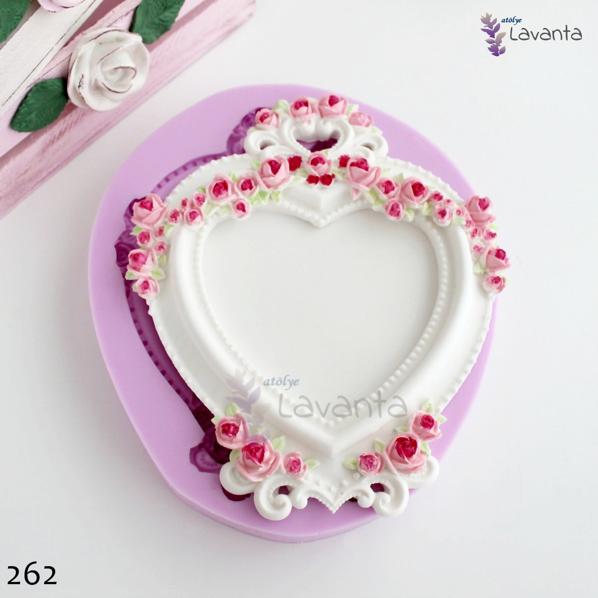 Vintage Kalp Çerçeve Kokulu Taş Kalıbı