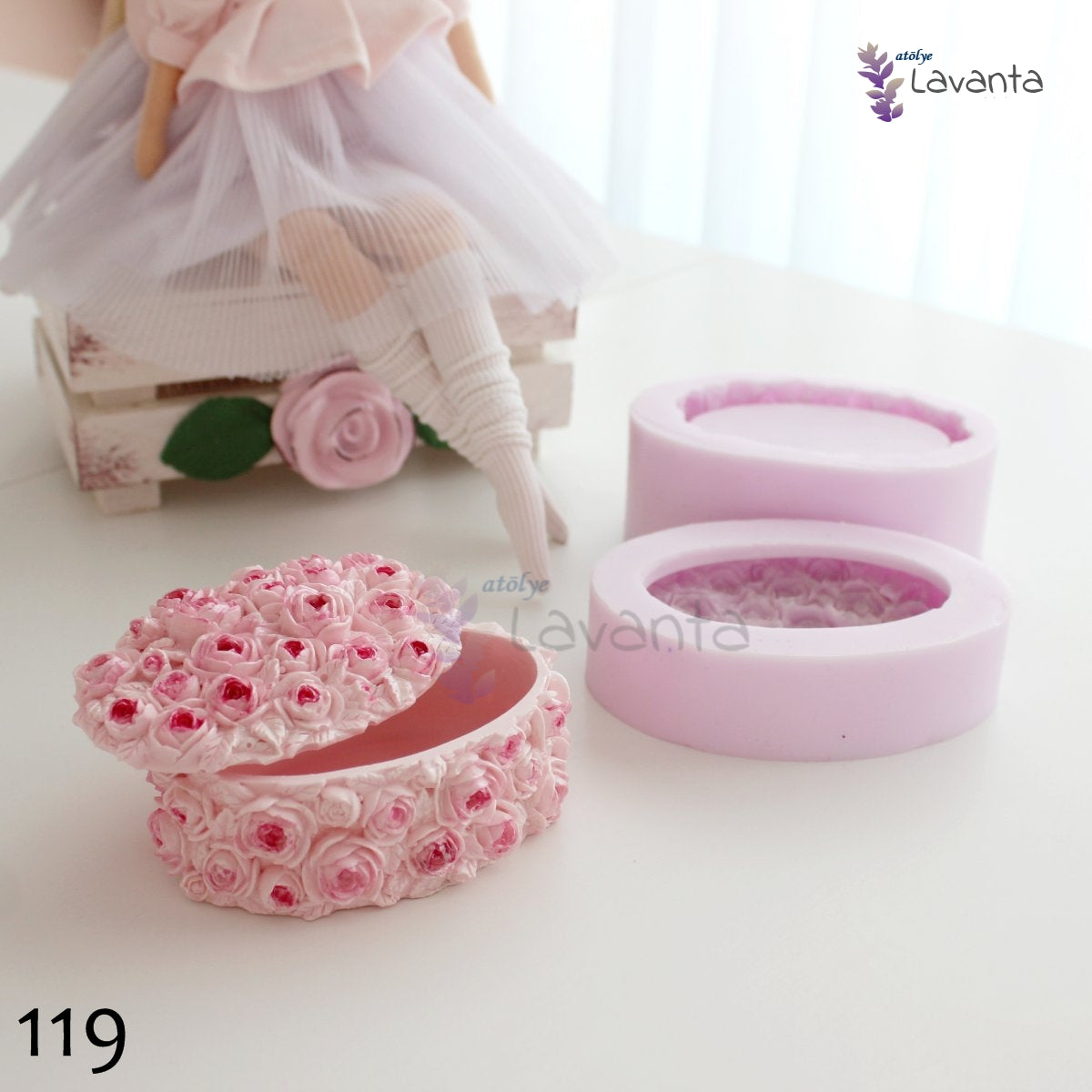 Vintage Oval Mücevher Kutusu Silikon Kalıbı