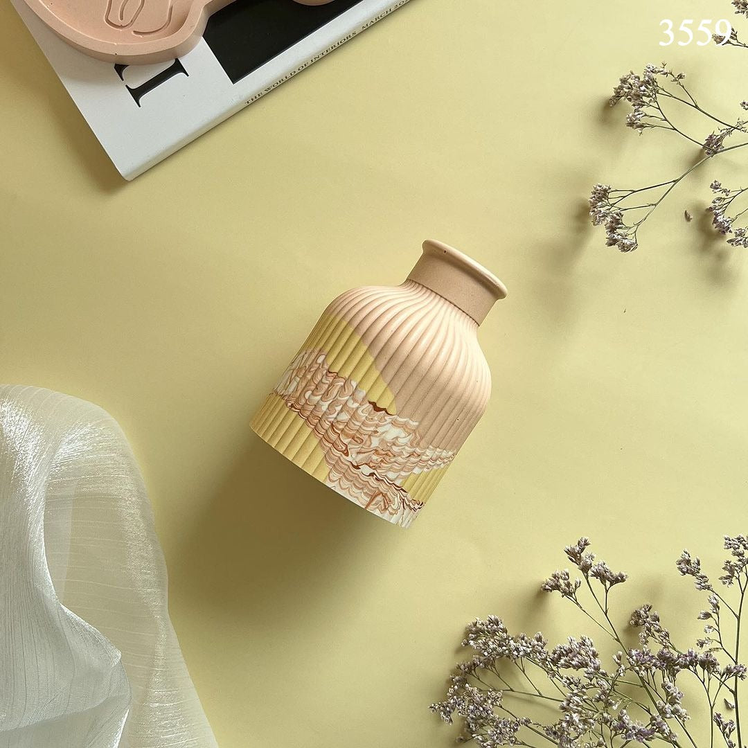 Çizgili Büyük Vazo Silikon Kalıbı