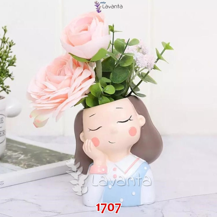 Mutlu Kız Saksı Silikon Kalıbı