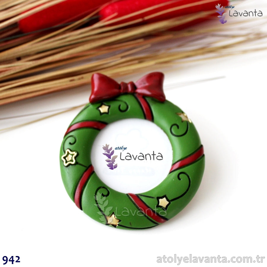 Yılbaşı Fiyonklu Yuvarlak Çerçeve Silikon Kalıbı