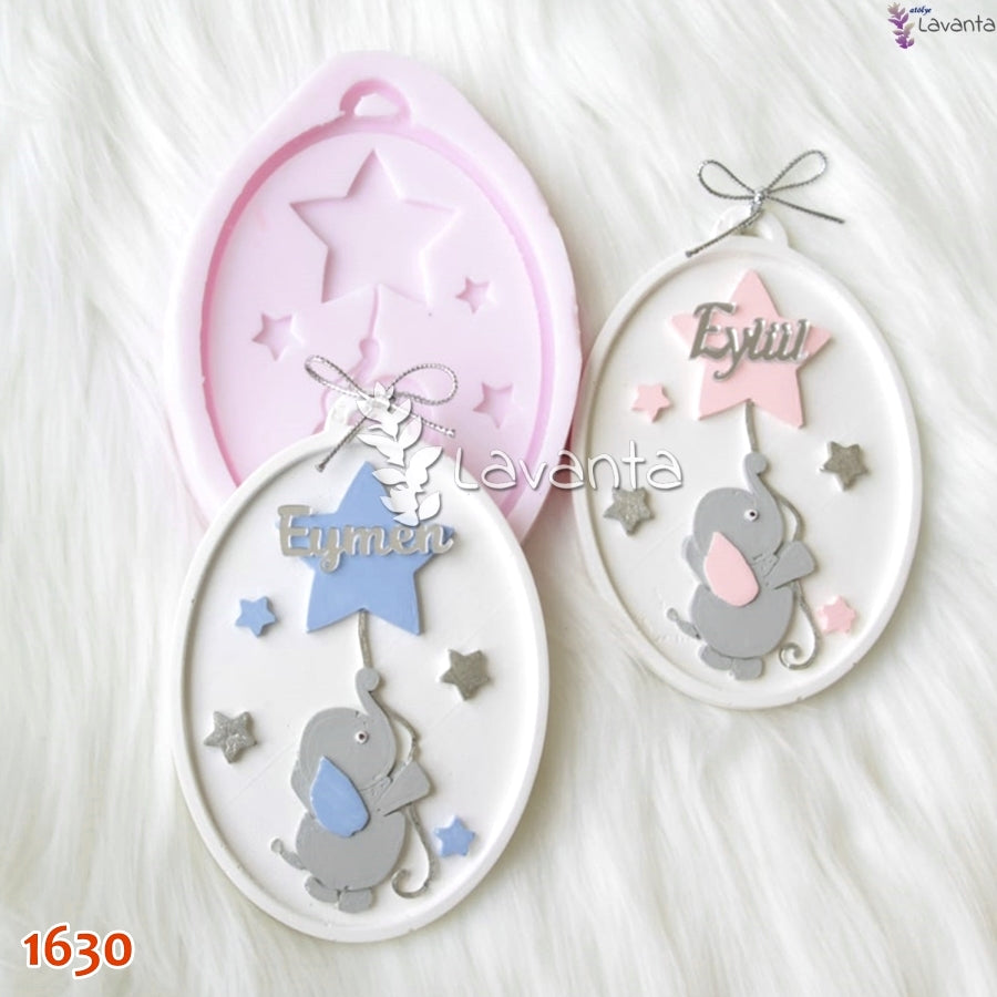 Yıldız Filli Oval Tabanlık Kokulu Taş Silikon Kalıbı