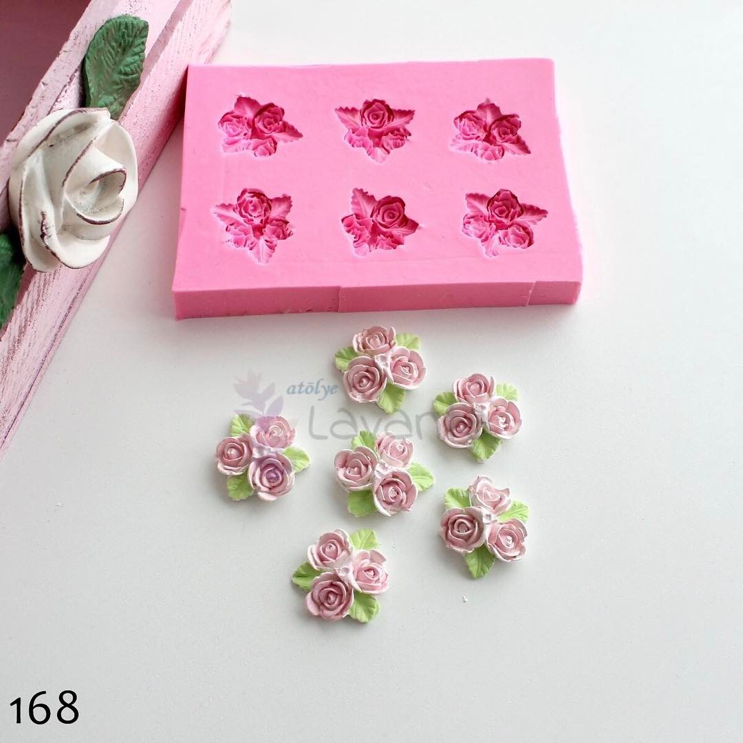 Çoklu Üçlü Güller Silikon Kalıbı