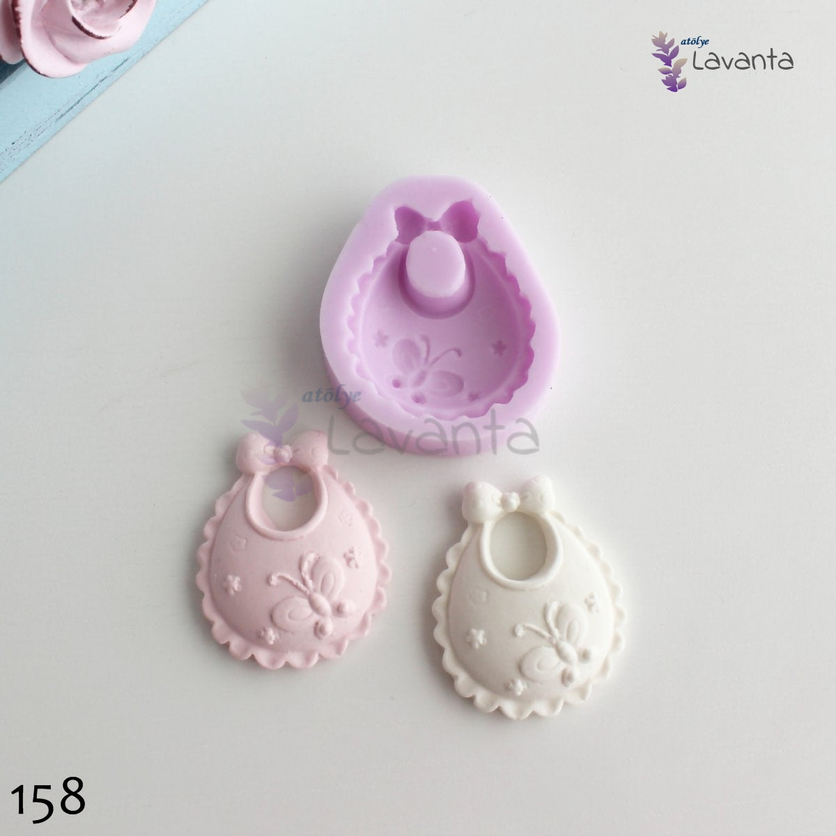 Kelebekli Bebek Önlüğü Silikon Kalıbı