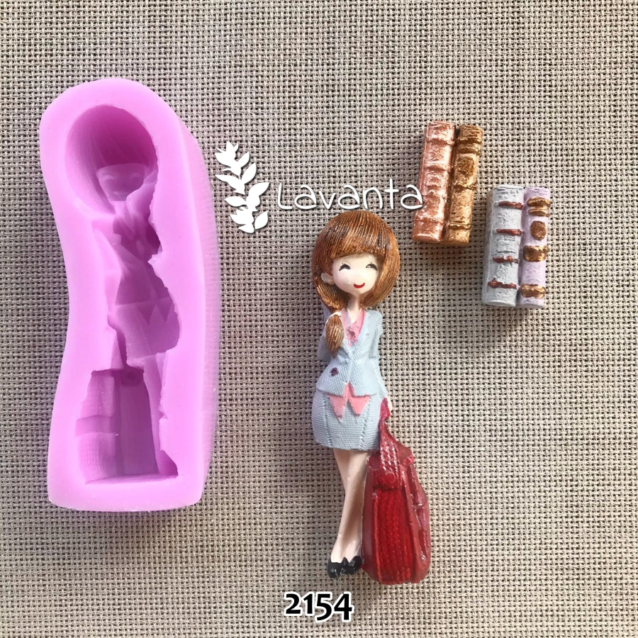 Çantalı Kızlar Pano Silikon Kalıbı