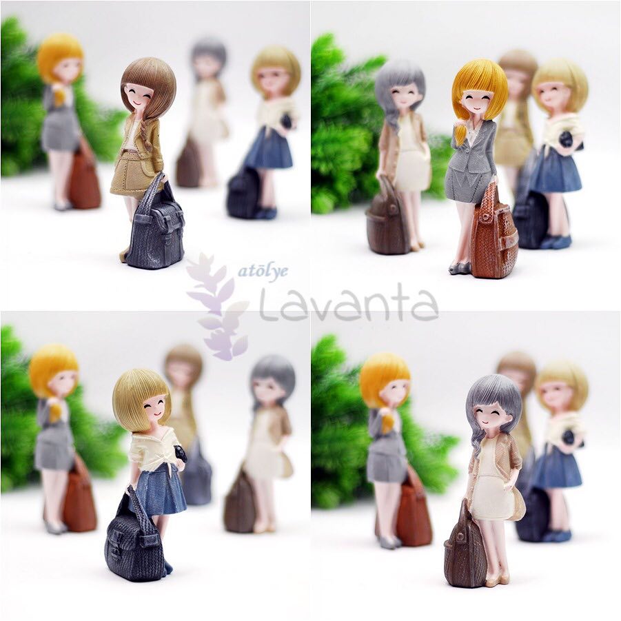 Çantalı Kızlar Dörtlü Set Kokulu Taş Kalıbı