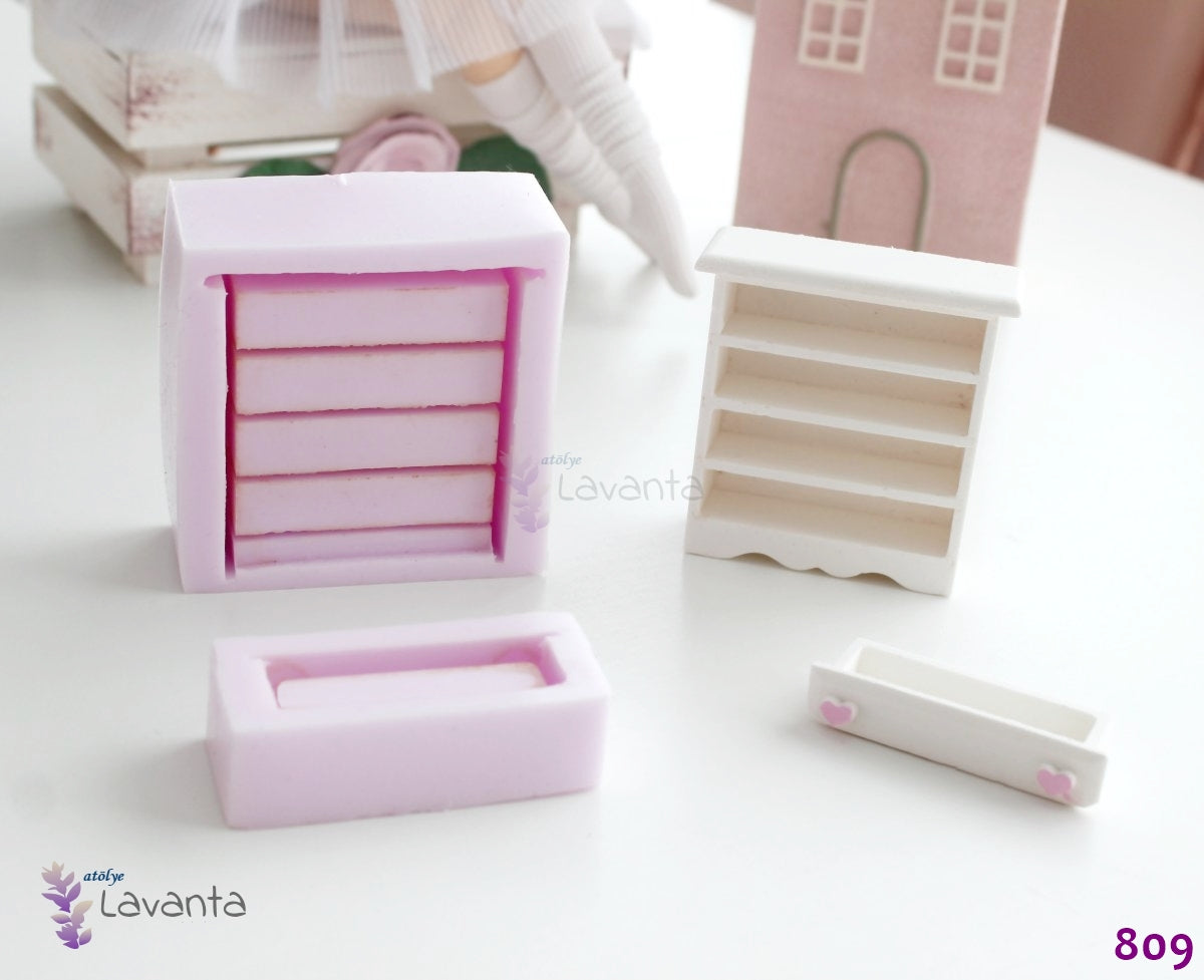 Kalp Çekmeceli Şifonyer Silikon Kalıbı