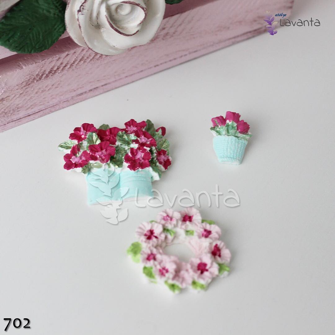 Çelenk ve Saksıda Çiçekler Silikon Kalıbı