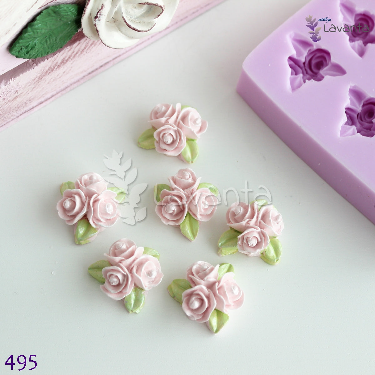 Çoklu Açmış Güller Silikon Kalıbı