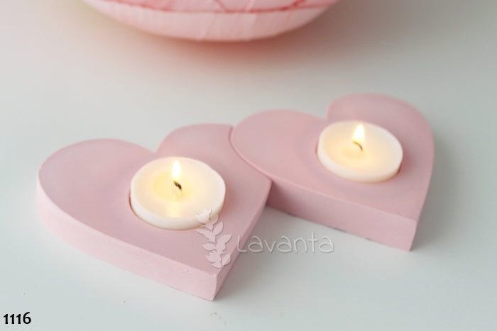 İkili Kalpli Mumluk Silikon Kalıbı