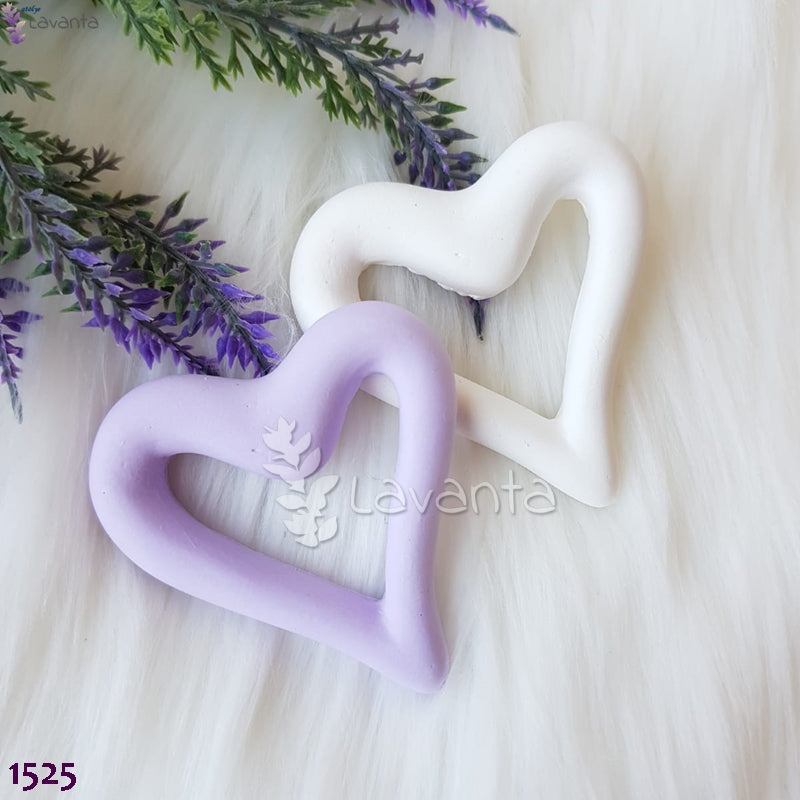 İkili Kıvrımlı Kalp Silikon Kalıbı