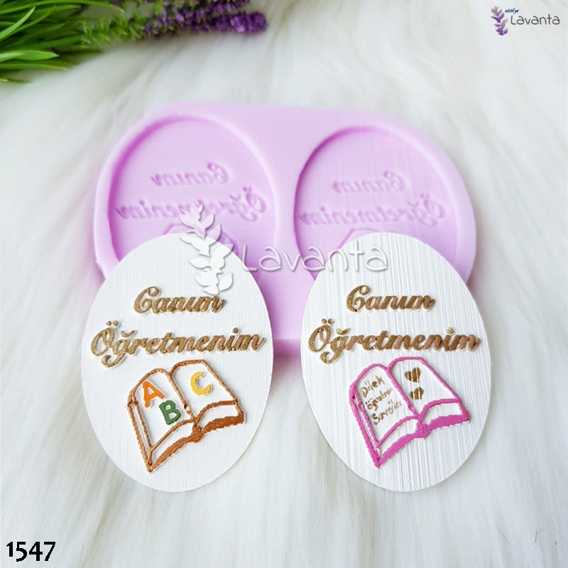 İkili Oval Canım Öğretmenim Etiketleri Kokulu Taş Kalıpları