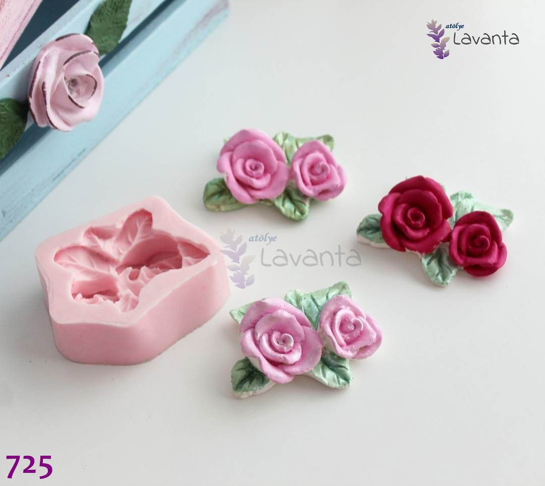 İkili Gül Silikon Kalıbı