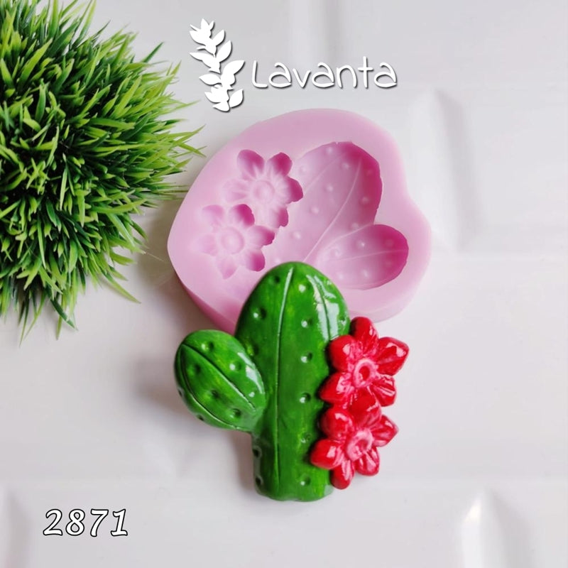 Çiçekli Uzun Kaktüs Silikon Kalıbı