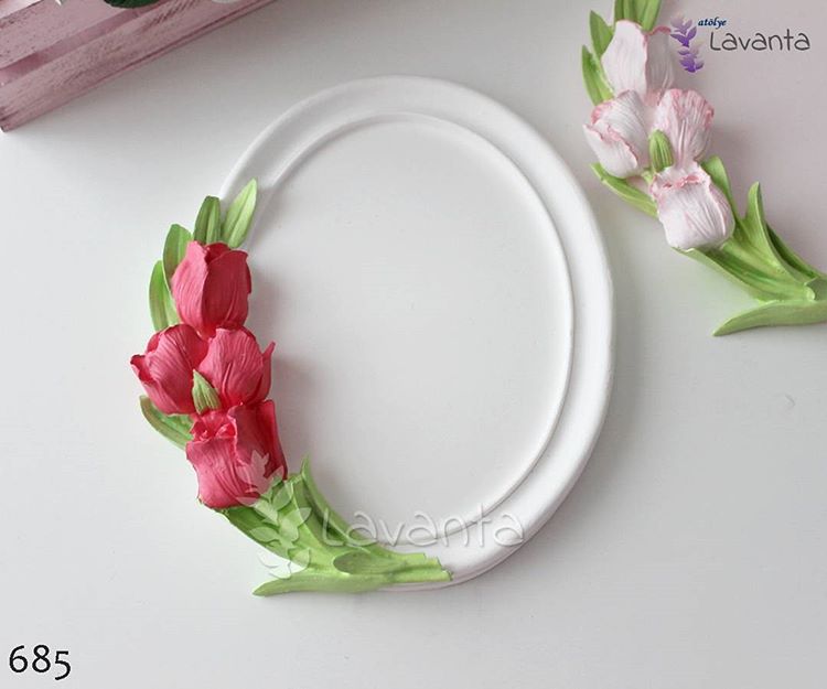 Laleli Çerçeve Silikon Kalıbı