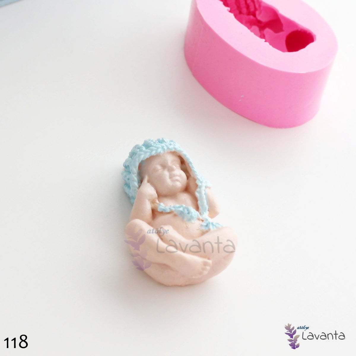 Örgü Şapkalı Yatan Bebek Silikon Kalıbı