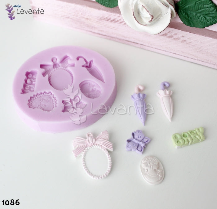 Şemsiye ve Bebek Objeleri Seti Silikon Kalıbı