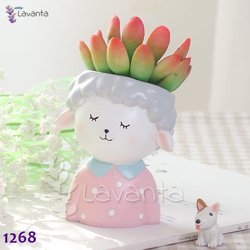 Sevimli Kuzu Saksı Silikon Kalıbı