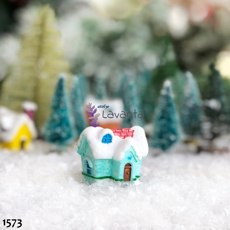 Teraryum Minyatür Karlı Yeşil Ev Silikon Kalıbı