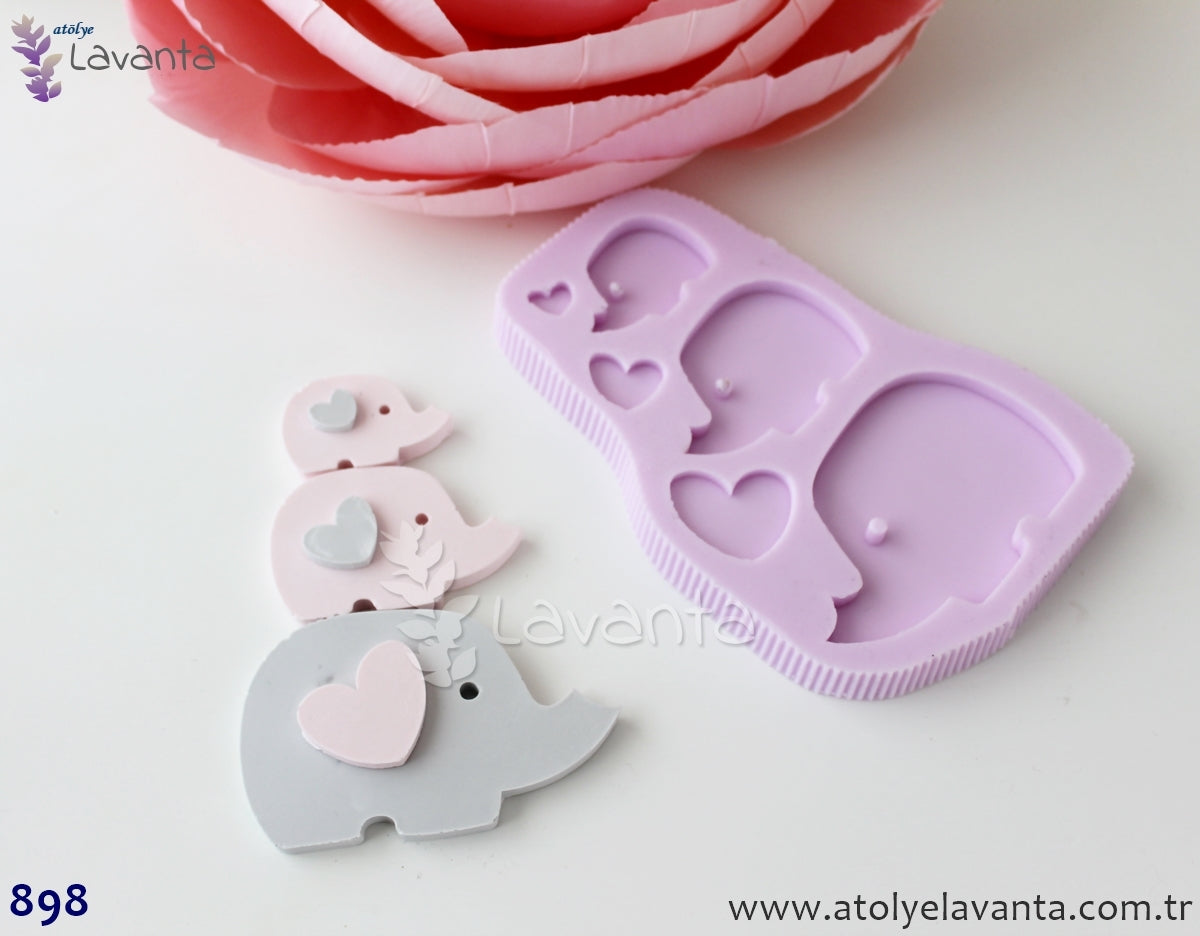 Üç Boy Kalpli Fil Silikon Kalıbı