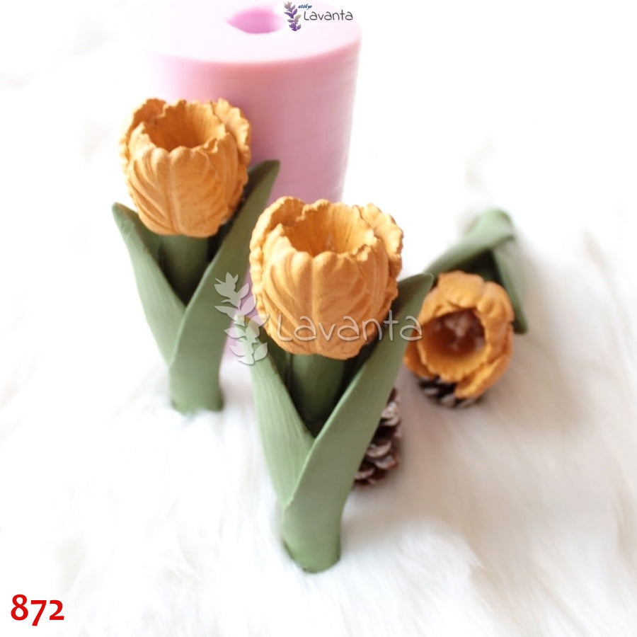 Üç Boyutlu Büyük Lale Silikon Kalıbı