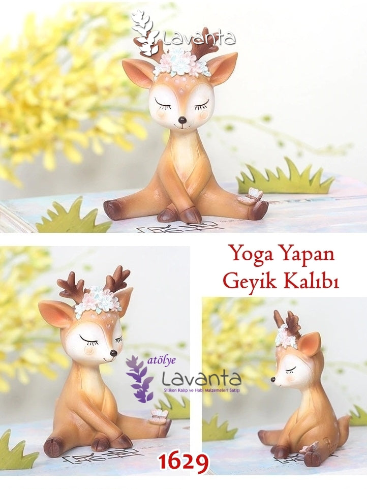 Üç Boyutlu Yoga Yapan Geyik Silikon Kalıbı