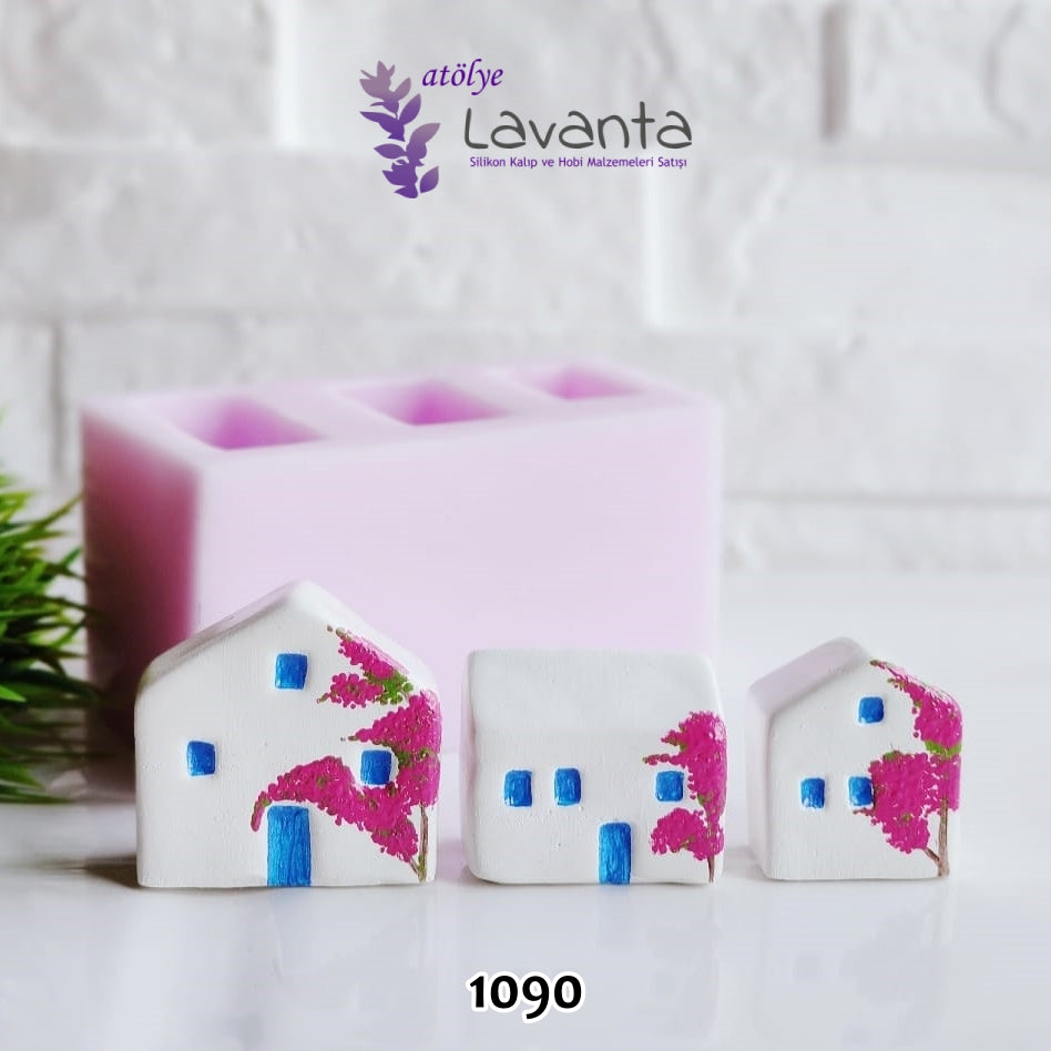 Üçlü Küçük Evler Silikon Kalıbı