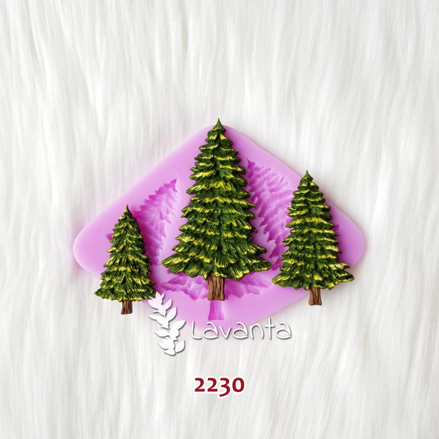 Üçlü Çam Ağaçları Silikon Kalıbı